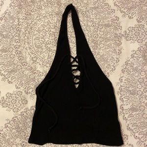 UO black halter top